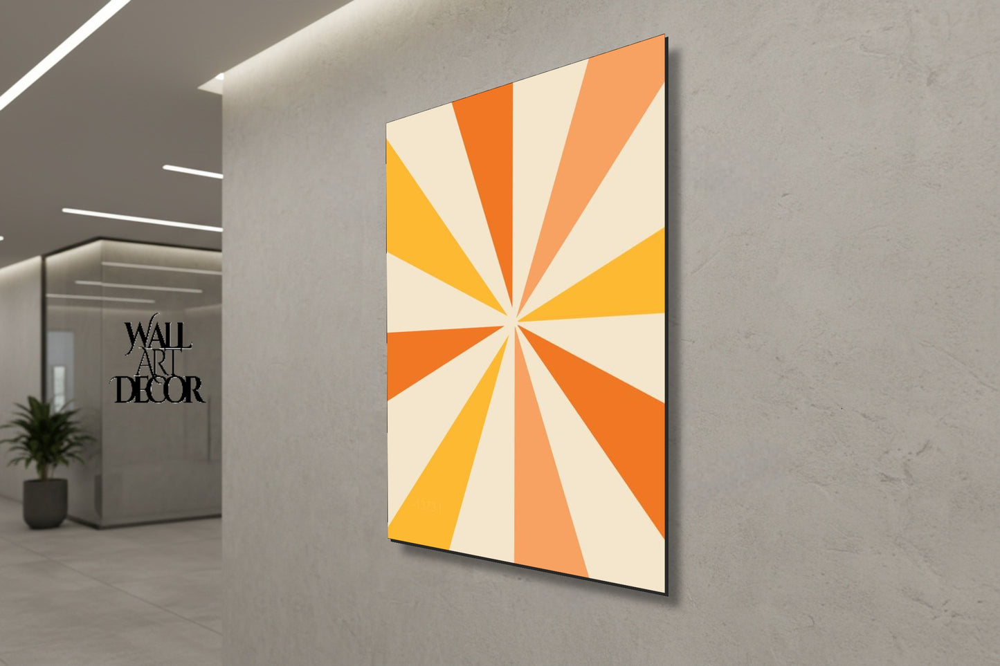 شروق الشمس المنشوري: التوهج الهندسي - لوحة جدارية حديثة بدون إطار