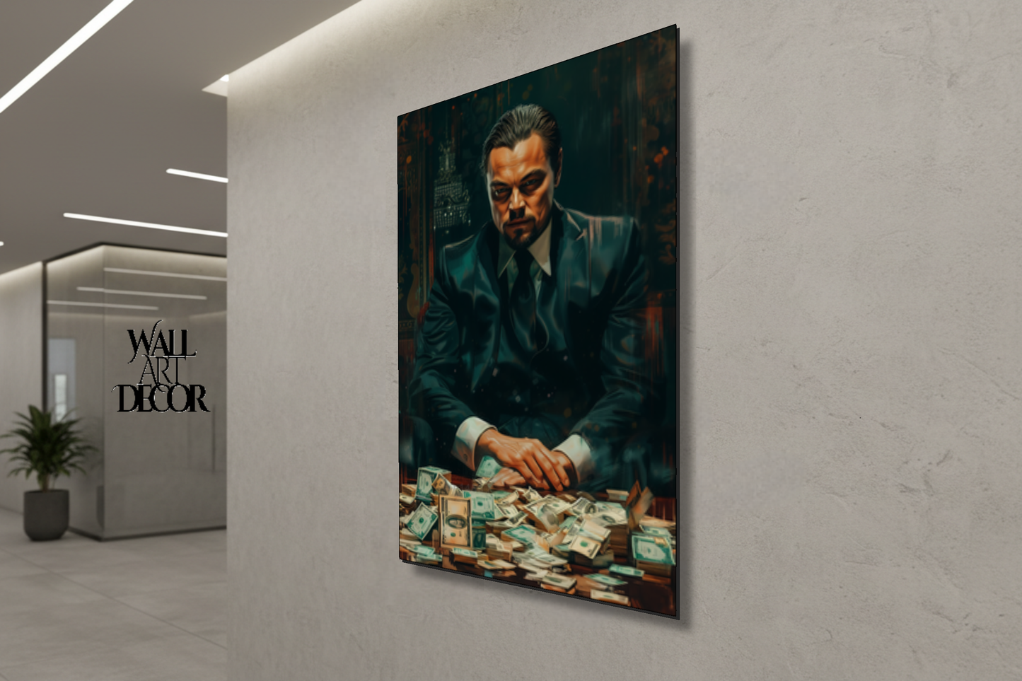 إمبراطورية الطموح: ذئب الثروة – لوحة جدارية عصرية بدون إطار
