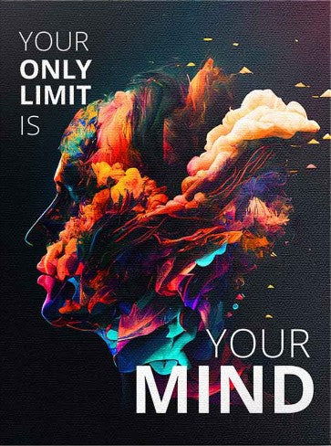Your Only Limit Is Your Mind” – Plexiglass Wall Art with Color Splash Design  Plexiglass Wall Print