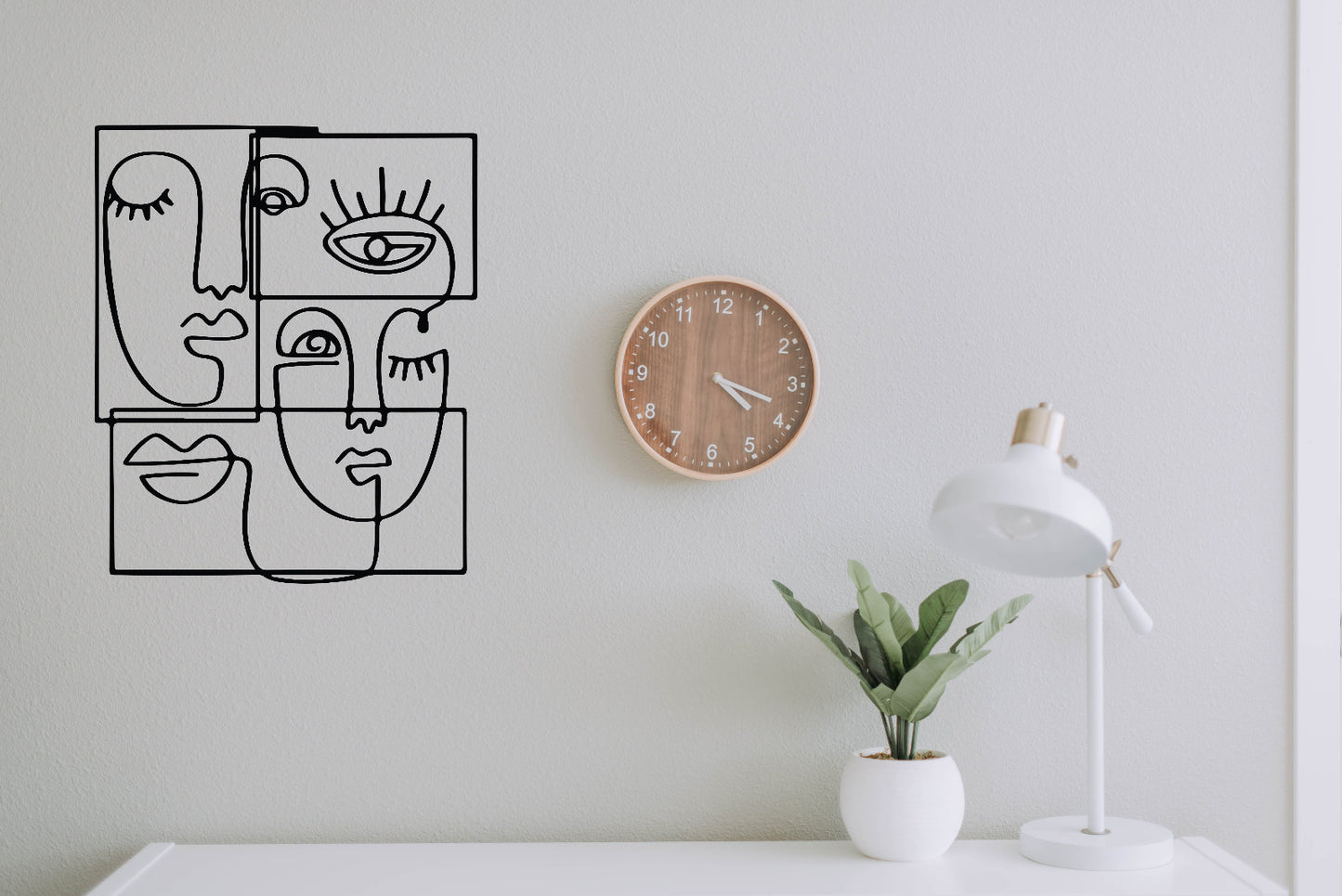 Human Faces Black Acrylic Wall Art Decor
