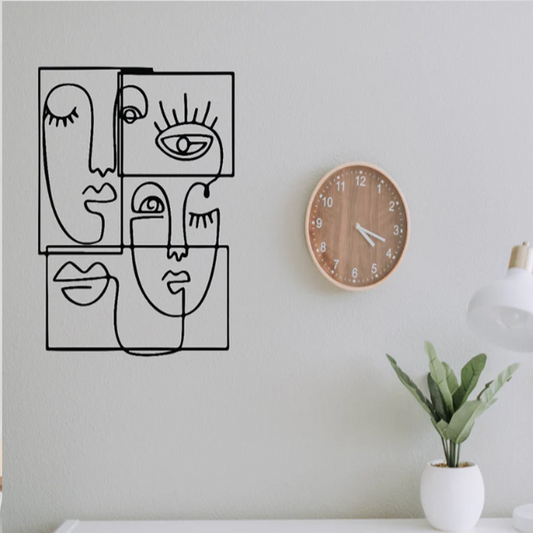 Human Faces Black Acrylic Wall Art Decor